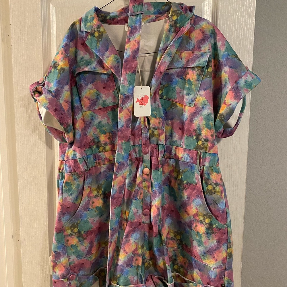 Colorful Jean Jumpsuit